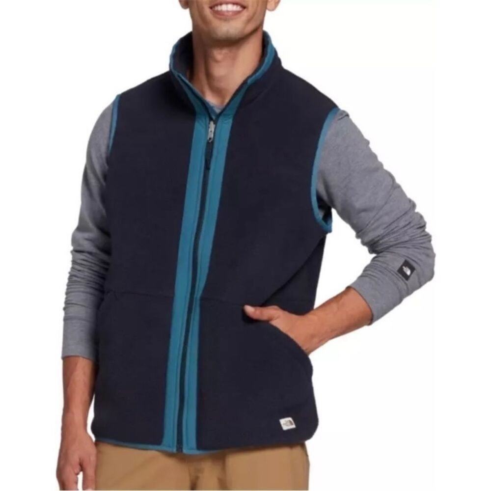The North Face Navy Blue Standard Fit Carbondale Fleece Vest NEW MENS XL